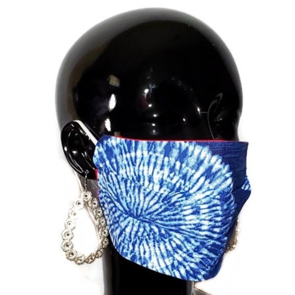 Tie Dye Denim Cotton Reversible Face Mask,Re/Wash. Combo Deal 4 for $40!!! - Picture 4 of 6